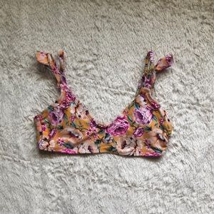 Floral Swim Top with Gold Connectors!
